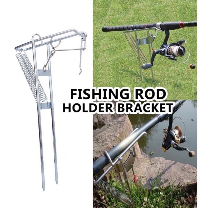 Rod Stand / Pancang Joran / Portable Fishing Rod Holder Bracket Dual Spring Fishing  Pole Holder Stand