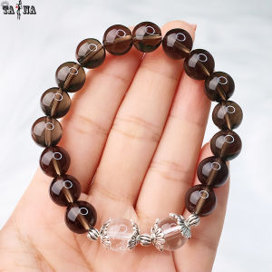 [XẢ KHO GIẢM SÂU] Vòng tay thạch anh khói kết hợp thạch anh trắng10mm mix charm bạc 925 cao cấp