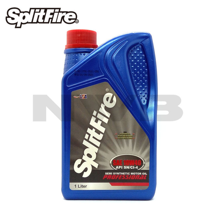 SplitFire PROFESSIONAL SAE 10W-40 Synthetic Motor Oil Liter (API SN ...