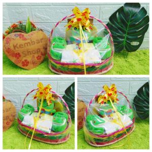 kembarshop-paket kado bayi baby gift kado lahiran parcel bayi parsel kado bayi keranjang tangkai MINI Keroppi Lucu