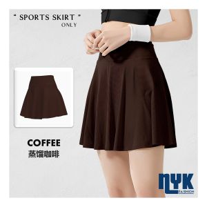 NYK High Waist Ribbed Sports Skirt with Safety Pants Women A-Line Flared Hem Short Skirt Multi-Occasion Versatile Breath