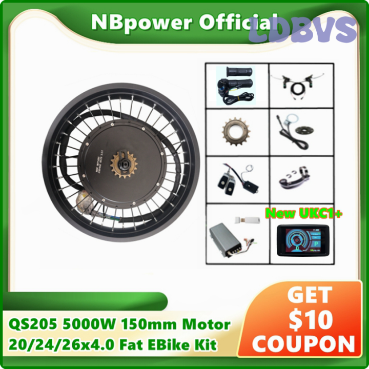 LDBVS QS205 50H 48-72V 5000W Fat Bike Kit Snow Wheel 20 24 26inch