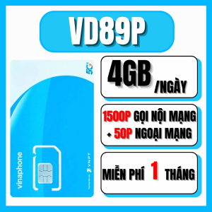 Sim 4G 5G Vinaphone VD89P Sẵn 1 Tháng Đầu Dùng Ngay Không Cần Nạp Truy Cập MXH Cực Mượt Với 4GB/ngày Gọi Điện Tẹt Ga FREESHIP - CHƯA KÍCH HOẠT.