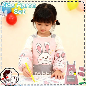 3PCS Kids Apron with Arm Sleeves Waterproof Anti-oil Drawing Painting Clothes Cover Bib Apron Kanak Kanak