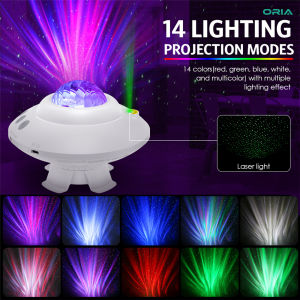 ORIA Starry Sky Projector Light Bluetooth Star Projection Lamp Colorful Night Light Galaxy Laser Light With Speaker and Remote Adjustable Brightness and Timer Aurora Light Projector