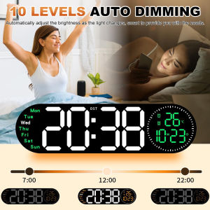 Vodool Smart Bedside Digital Alarm Clock with Temperature Date and Time Display for Modern Home and Office Setup