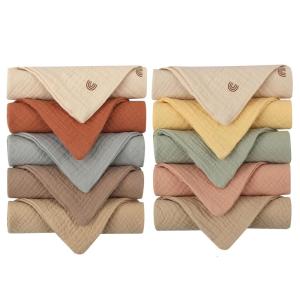 10 cái vải mặt trẻ em thấm nước mềm gạc Yếm trẻ em Bib Khăn tắm cotton Khăn trẻ em khăn tay mẫu giáo khăn