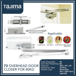 Tajima Surface Applied Overhead Door Closer for 80kg