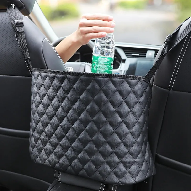 Car Storage Bag Car Net Pocket Handbag Holder Between Car Seat