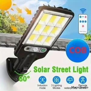 [ Akiba ] 616-4 Solar Induction Street Lamp 8000W Motion Sensor 120 COB LED Solar Street Light IP65 Waterproof Outdoor Lighting