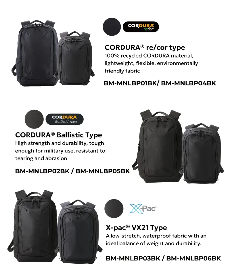 ELECOM MNL CITY Backpack BM-MNLBP/ X-Pac/CORDURA 1680D/300D/Laptop