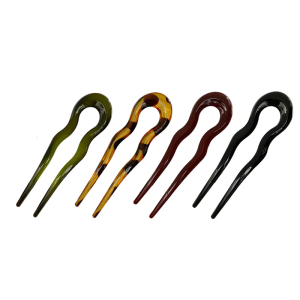 French Style Wavy U-Shaped Hairpin Elegant Twist Hair Stick 2 Prong Updo Hair Pin Accessories for Women and Girls