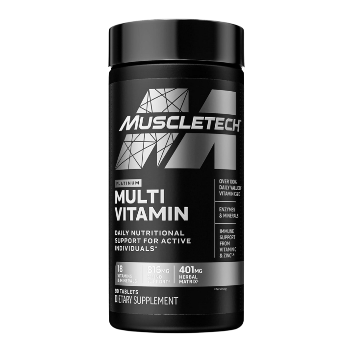 MuscleTech Platinum Multi Vitamin for Men, 90 Tablets Daily Nutritional Support for Active Individuals
