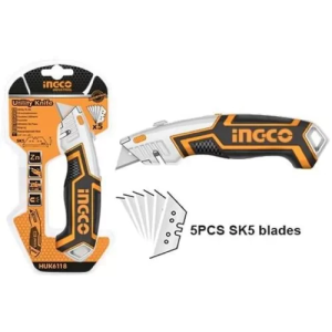 Pisau Cutter Utility Knife Serbaguna INGCO HUK6118 Kulit Kayu SK5