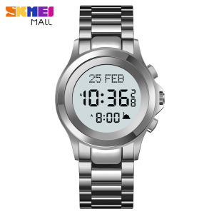 SKMEI 2270นาฬิกากิบลัตเข็มทิศมุสลิมสำหรับผู้ชายกันน้ำได้ลึก30เมตรเวลาแสวงบุญการแจ้งเตือนวันที่40.1มม.