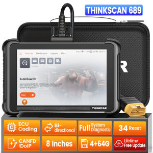 THINKCAR THINKSCAN 689 scanner for car diagnostic tool check engine scanner full system CANFD DOIP Bi-directional ECU Coding 34 Reset car scanner diagnostic tool
