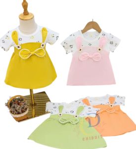 Baju Bayi Perempuan Lucu Dress Anak Cewek Import 0 Bulan Sampai 3 Tahun Lengan Pendek Stylis Korea