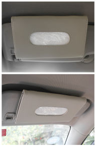 Túi đựng khăn giấy (Tặng kèm khăn giấy) gắn tấm che nắng ô tô bằng da PU