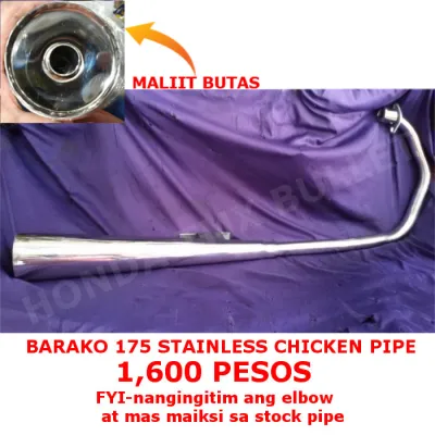 Barako 175 Full Exhaust System MufflerOpen Muffler Chicken Pipe Small Butas
