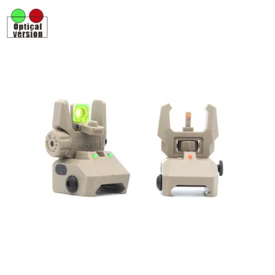 Foldable Fiber Optic Nylon Sights Flip Up Front and Back Sights Fiber Sights Back Up Sight Fit Picatinny Weaver Rails Hunting Accessories