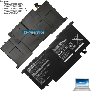Baterai Asus ZenBook UX31 UX31E UX31A UX31E UX31LA C22-UX31 battery
