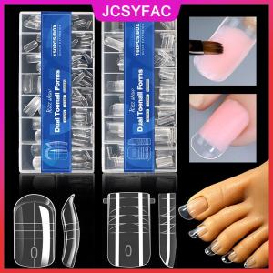 JCSYFAC 150 160pcs rõ ràng Toe Nail phần mở rộng đầy đủ Bìa báo chí-on giả Toe Mẹo mùa hè DIY làm móng Set cho phụ nữ cô gái chân trần trang trí nội thất