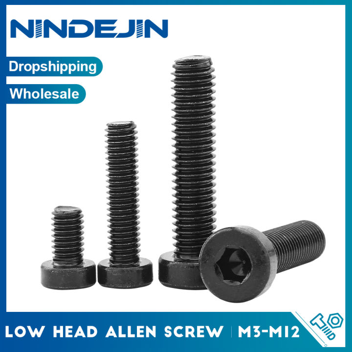 NINDEJIN 2-40pcs Low Profile Hex Socket Cap Head Screw M3 M4 M5 M6 M8 ...