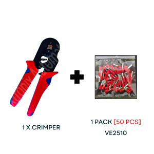 Wire Crimper Tool & Copper Lug Connector VE1510 and VE2510 Bundle Pack 1