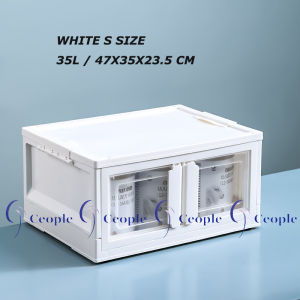 Foldable Stackable Storage Cabinet Moveable Storage Box Wardrobe Drawer Cupboard Organizer Storage Boxes with Door