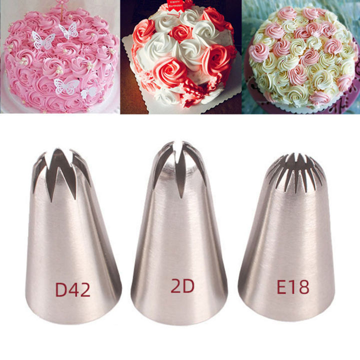 3pcs/set Pastry Icing Piping Nozzles Tips Stainless Steel Cream