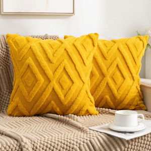 Pillow Case Warm and Cozy Pillow Cushion Cover Warmth Fashion Rhombus Lattice Washable Decorative Aesthetics