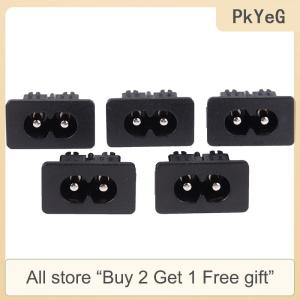 [COD] PkYeG Tool 5Pcs AC250v 2.5a iec320 c8 male 2 pins power inlet socket connector