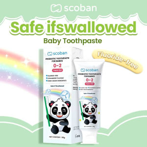Scoban Probiotic Toothpaste For Babies (0-2 umur dalam) Safe Ifswallowed Baby Toothpaste 50g