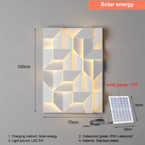Outdoor Waterproof Wall Lamp Nordic Modern Solar Energy Wall Light Indoor Lighting Home Decor Gate Garden villa Courtyard Sconce