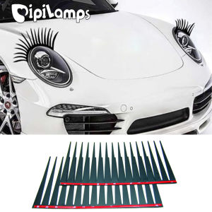 2pcs Car Headlight Eyelash Stickers 3D Charming Black False Eyelashes Car Headlight Decoration Funny Sticker and Decal