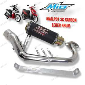 Knalpot Mio Sporty Mio Smile Mio Soul Old SC Slincer Karbon leher crom