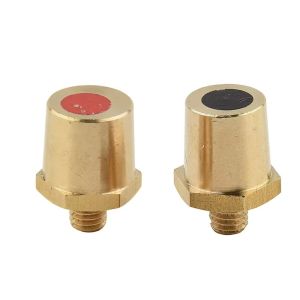 MAKERVY Brass Battery Terminal Adapter Positive Negative Hexagon Base Brass Battery Post Extender High Quality M8 External Thread Car Battery Connector