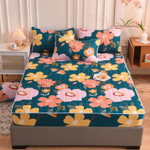 100% Waterproof Printed Quilted Cotton Bed Sheet Single/Queen/King Bed Cover Mattress Protector