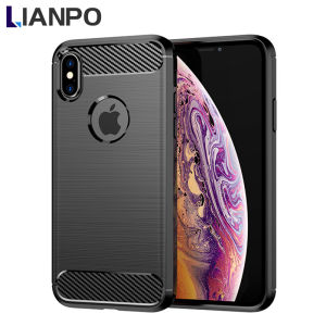 LIANPO For iPhone Xs Max iPhone XR iPhone Xs X Phone Case Armor Carbon Fiber TPU Soft Silicone Back Cover iPhone Xs Max Case