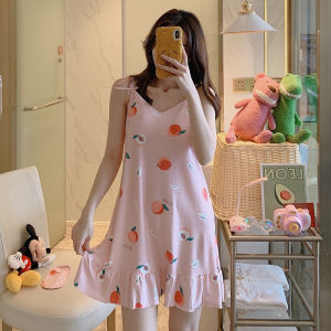 (Nhiều màu )Váy ngủĐầm Ngủ Hai Dây Cute Xếp Li Có Đệm Ngực Hoa Quả D02 Siêu Yêu (Tặng kèm bịt mắt )