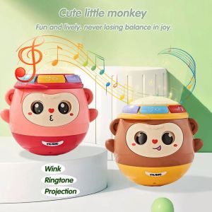 IBRATE Crafts Tummy Time Rocking Toy Handmade  Decoration Tumbler Rocking Toy Lovely Mini Face Changing Doll Children Gifts