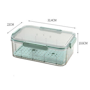 กล่องเก็บอาหารในตู้เย็นสไตล์ญี่ปุ่น กล่องเก็บผักและผลไม้ กล่องเก็บของในตู้เย็น พร้อมฝาปิด กล่องเก็บอาหารในตู้เย็น PET มี 6 ขนาด