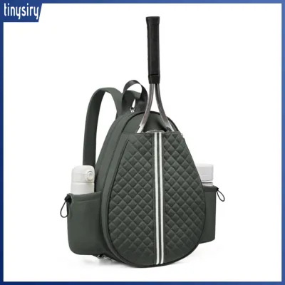 Tennis Backpack with Dual Shoulder Straps Tennis Bag with Wet Compartment Water-resistant Quilted Tennis Racket Sling Bag for Men Women – One Shoulder Crossbody Backpack for Pickleball Badminton