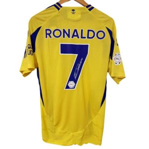 Áo thun bóng đá phiên bản cầu thủ 2425 al-nassr FC riyadh chiến thắng số 7 Cristiano Ronaldo in Họa Tiết Ngắn Tay Áo Jersey chữ ký với quà tặng người hâm mộ băng tay