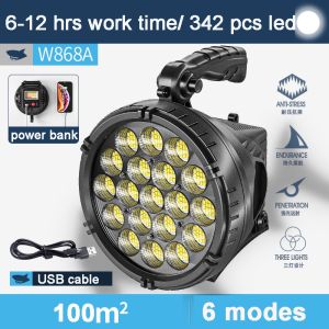 SmilingShark Torchlight Super Bright Flashlight 10000LM Handheld Torch Light USB Rechargeable Waterproof Searchlight Spotlight Floodlight Outdoor Car Repairing Emergency Lighting