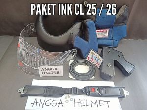 PAKET SPAREPART INK CL 25 Busa Helm Ink Cl 25 + Kaca Helm ink Cl 25 + Tali Helm PLUS PAKU BELAH & RING + Lis Karet Helm