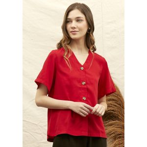 Blus Basic Fika Wanita | Nayara Blus Polos pendek