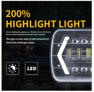 ☆LED☆ 4X4 Four Functions LED Square Headlight High Low Beam DRL