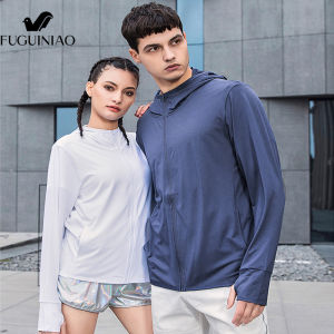 FUGUINIAO Mens Hooded Jacket UV Protection Skin Clothing Couple Jacket Casual Sun Protection Clothing Breathable