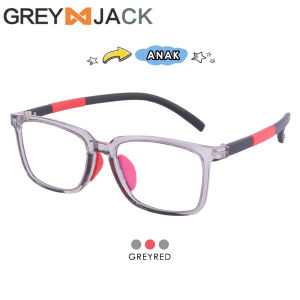 Grey Jack Kacamata Antiradiasi Blueray Anak Laki-laki Perempuan TR90+Silicon Lentur Model Kotak Ringan Nyaman 1001
